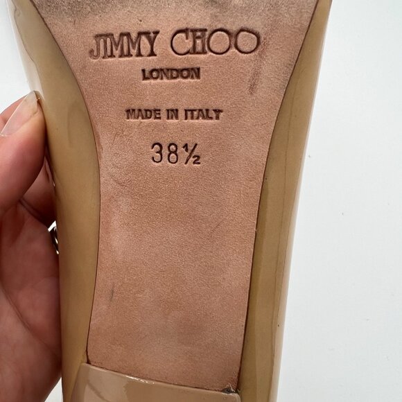 Jimmy Choo Black Patent Leather Heels Size 38.5 with Box - Picture 10 of 14